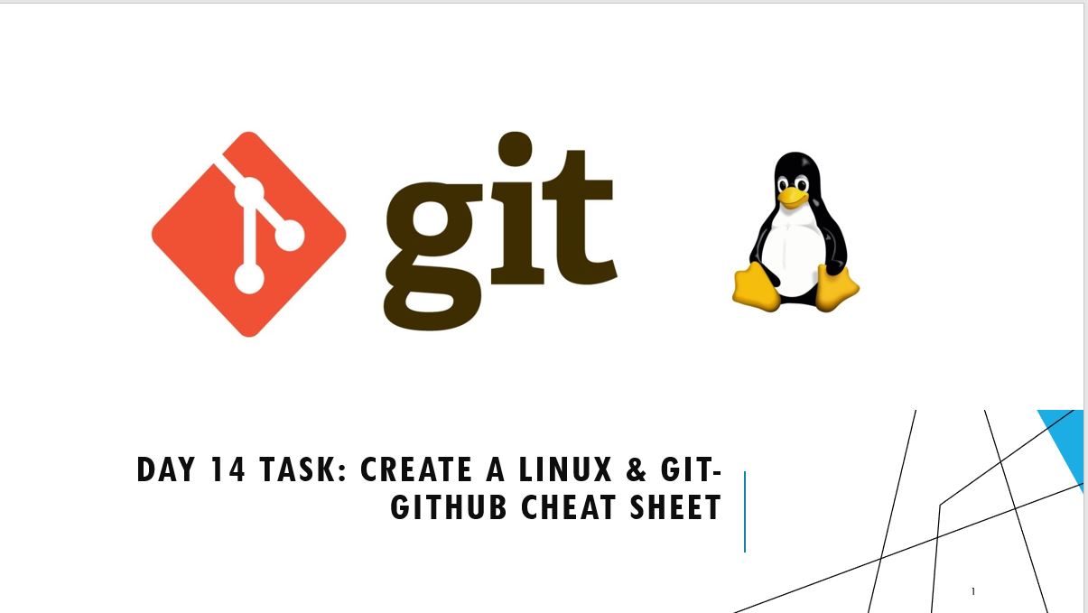 Day 14 Task: Create a Linux & Git-GitHub Cheat Sheet