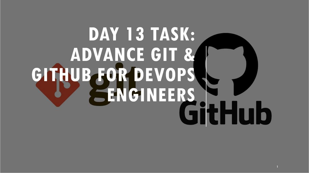 Day 13 Task: Advance Git & GitHub for DevOps Engineers