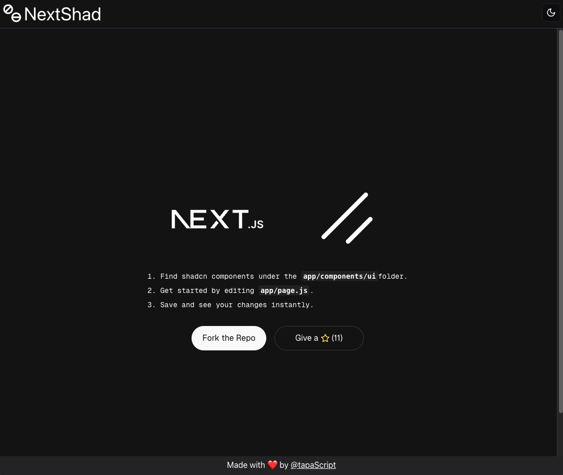 NextShad Default Screen