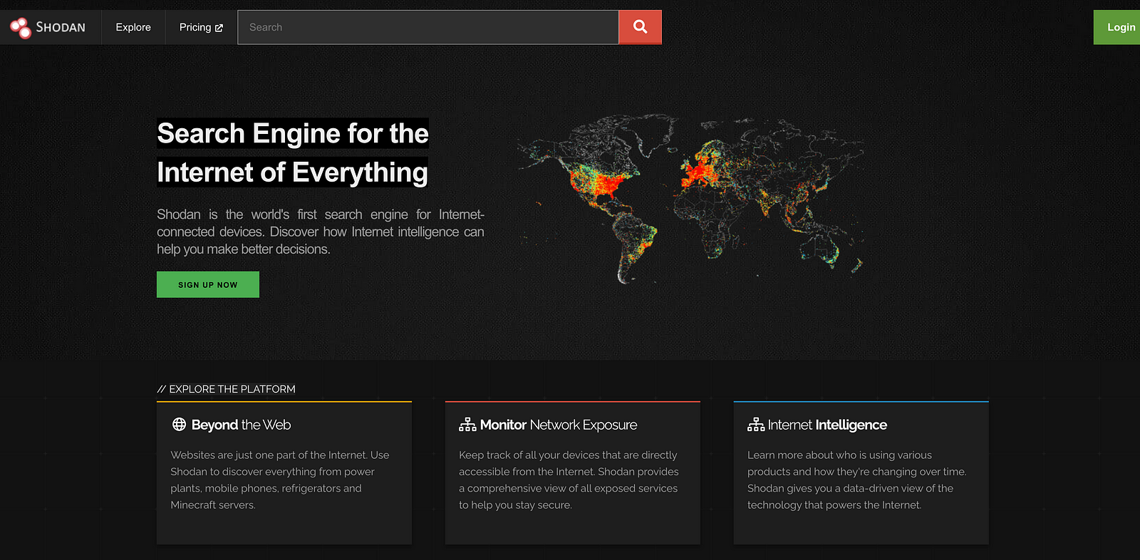 Shodan home page