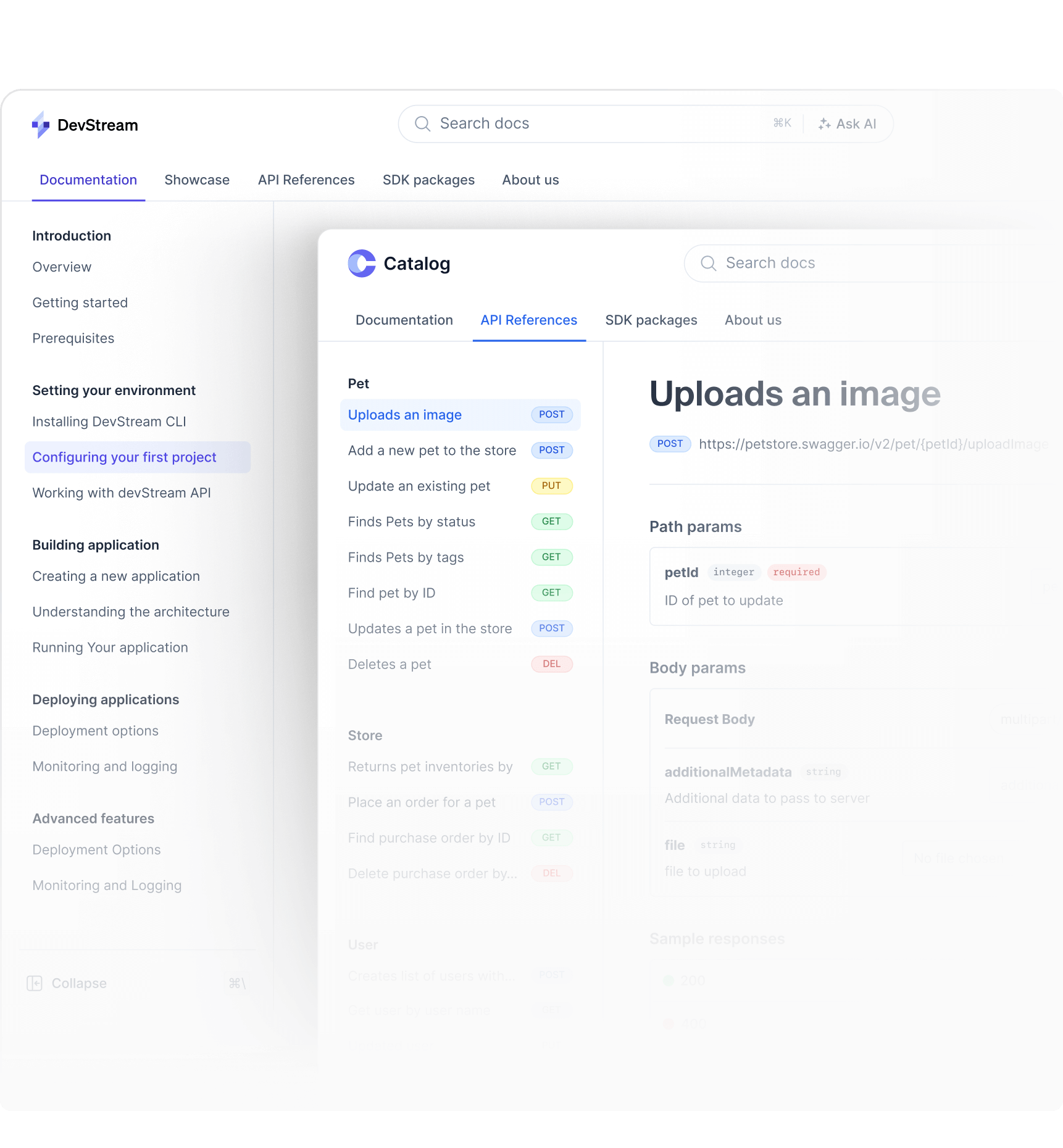 API docs UI abstraction illustration