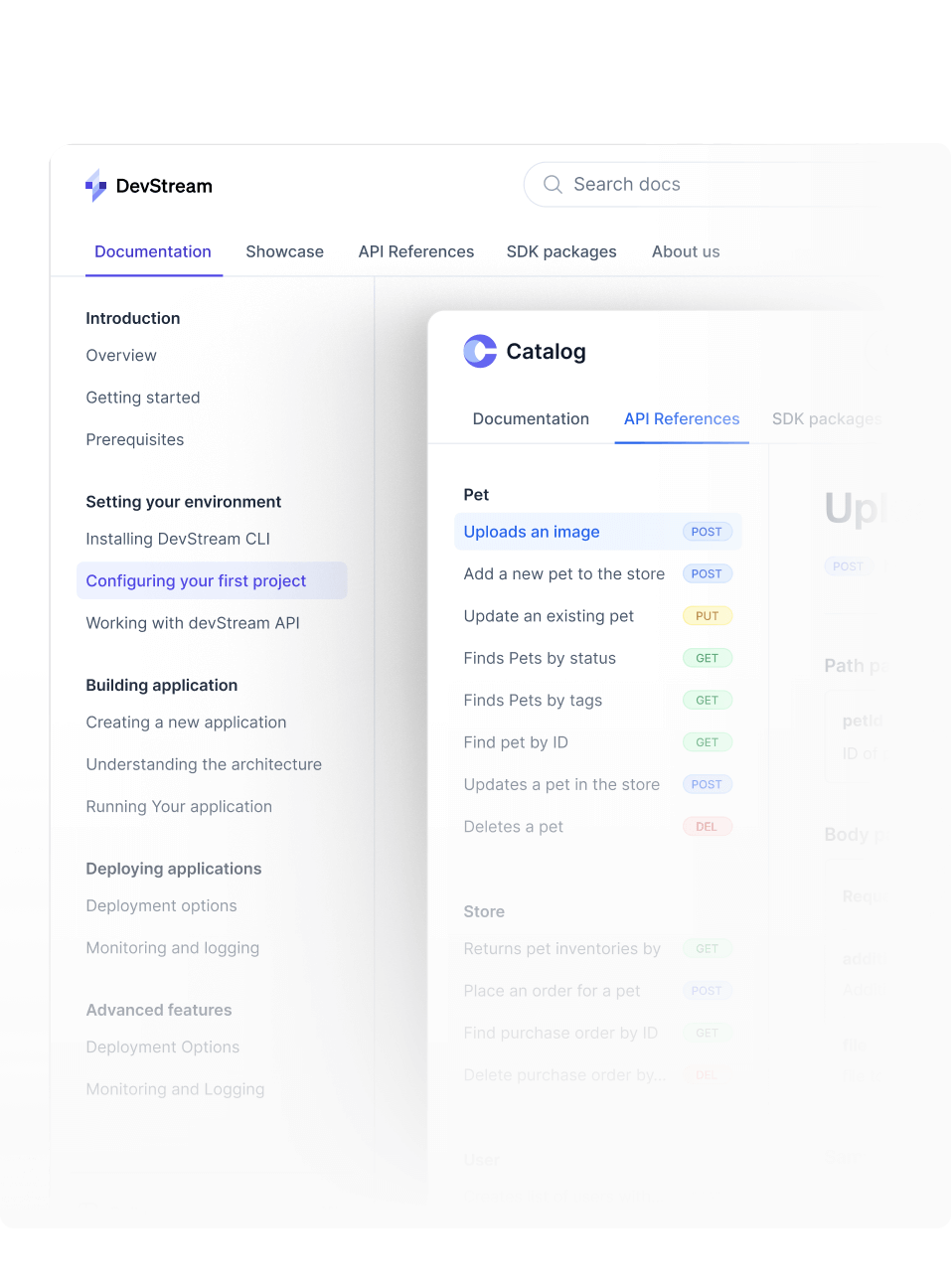 API docs UI abstraction illustration