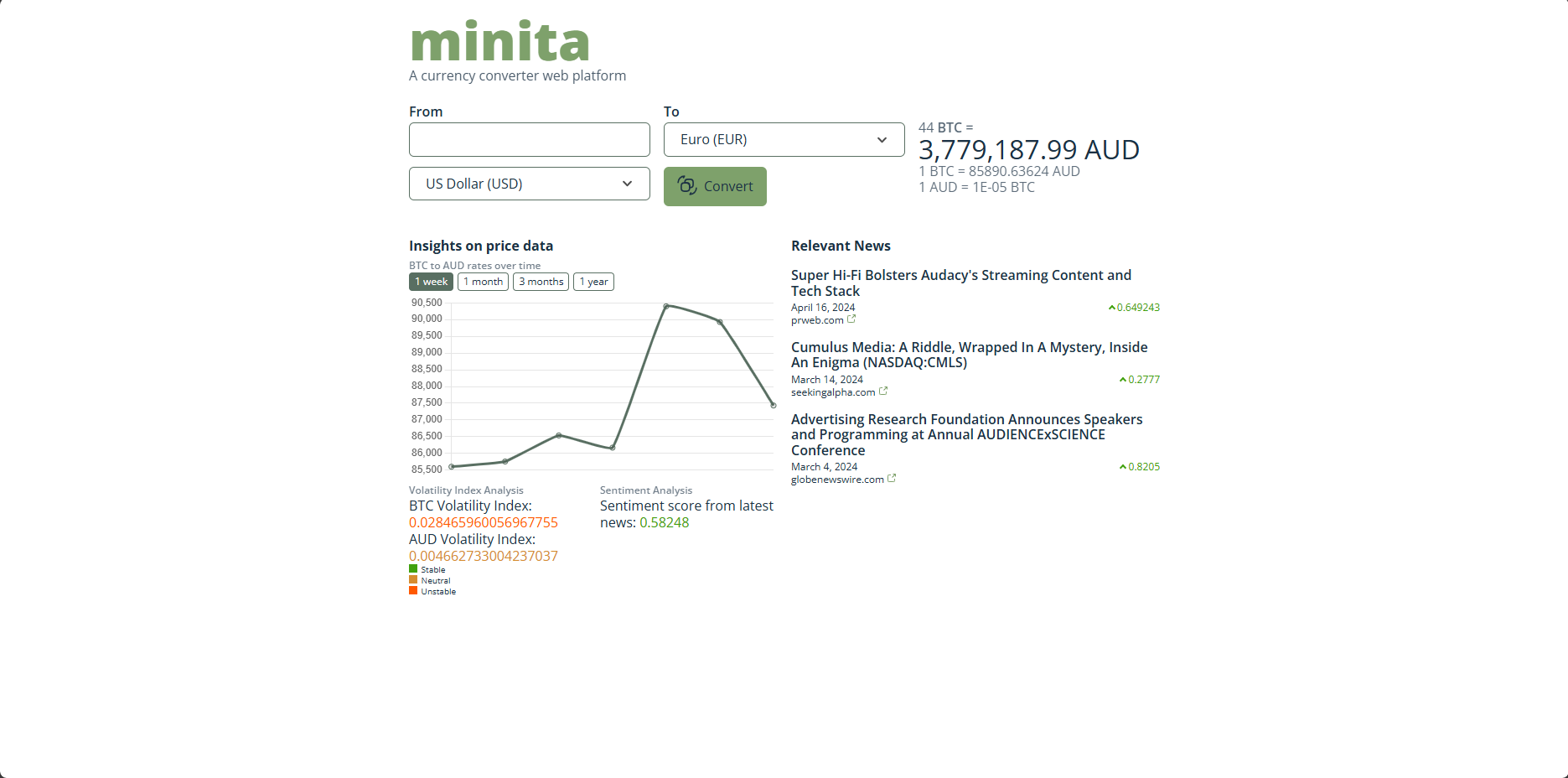 Minita: A currency converter... but better