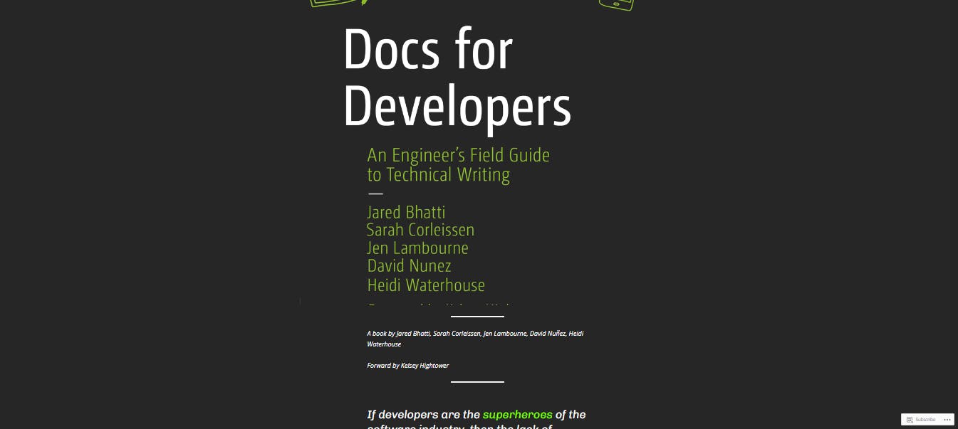 docs for developers home page