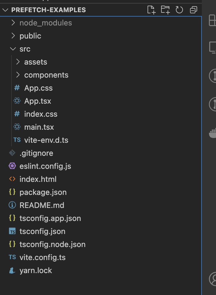 Image of the folder structure once the vitejs app is created