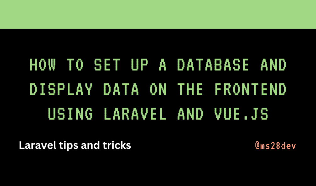 How to Set Up a Database and Display Data on the Frontend Using Laravel and Vue.js