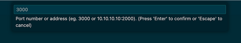 Enter port number for forwarding
