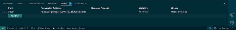 View forwarded ports