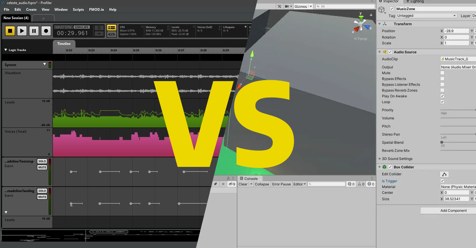 F Mod vs. Silnik Audio Unity – Porównanie