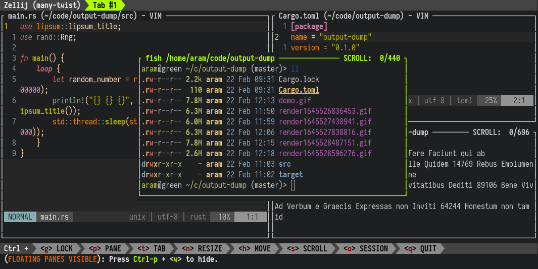 From TMUX to Zelllij - a great choice