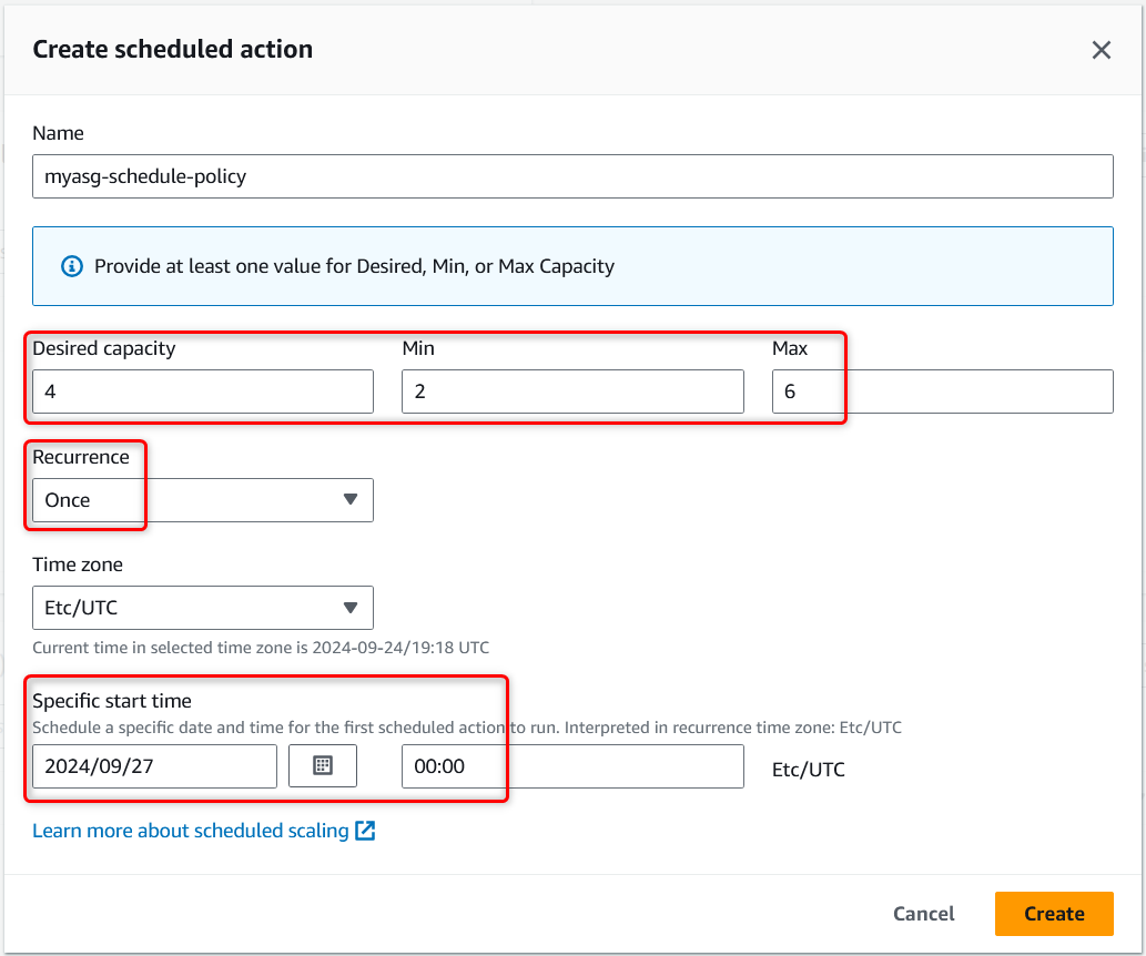 Scheduled Scaling