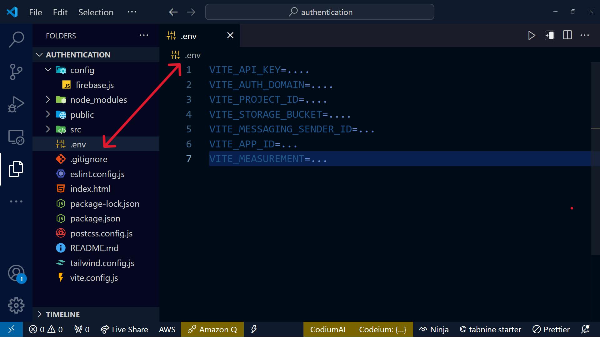 Storing the API keys in .env file