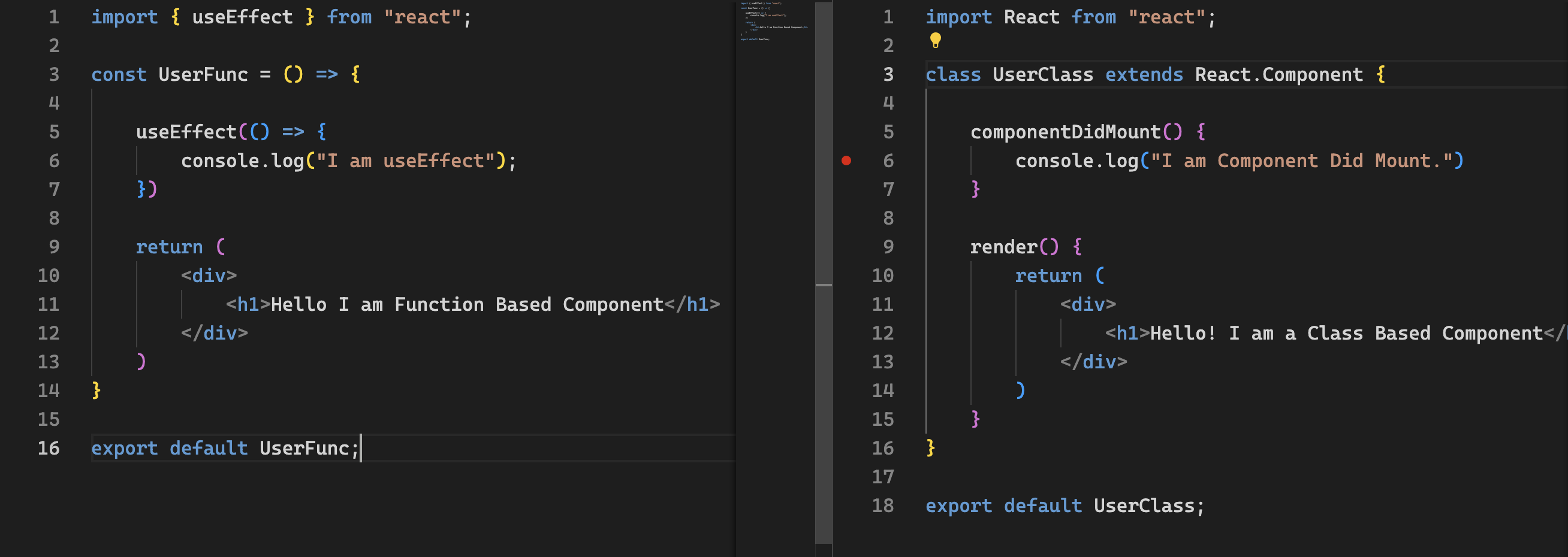 Left is Function based and Right is Class Based.