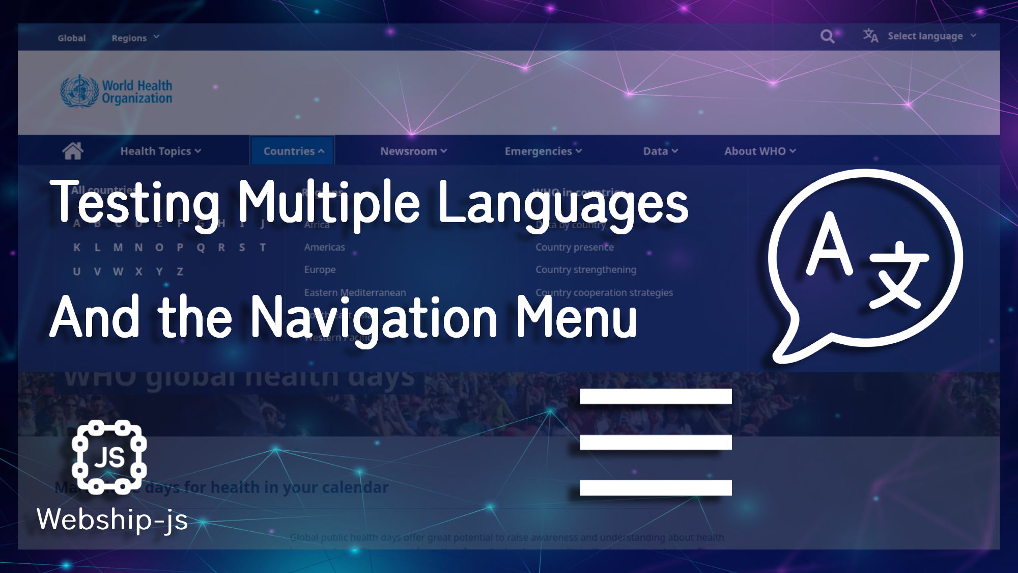 Testing Multiple Languages And the Navigation Menu