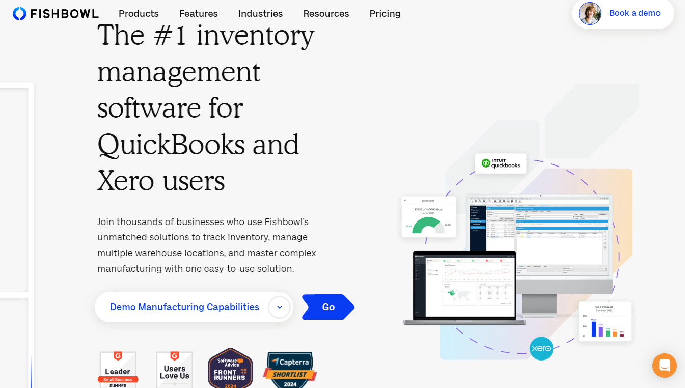 Fishbowl Inventory Website Homepage