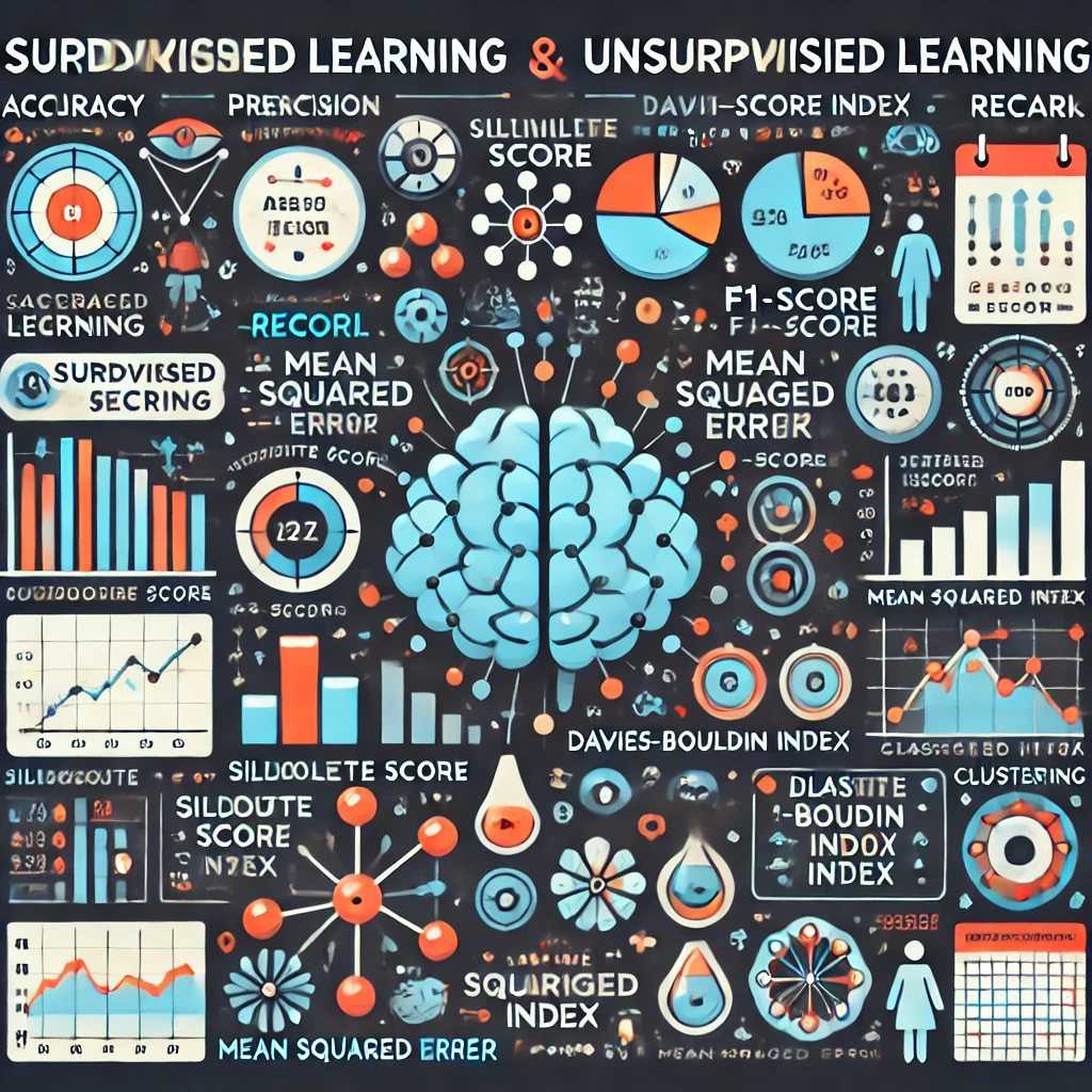 What are the types of performance metrics for Supervised and Unsupervised Machine learning ?