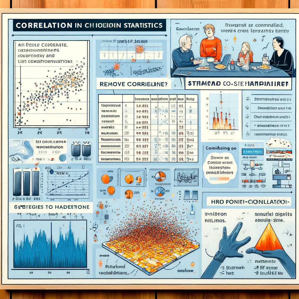 What is Correlation, When will it arise, and how to handle it, Explain it with a dataset. Also, what is a Correlation matrix?