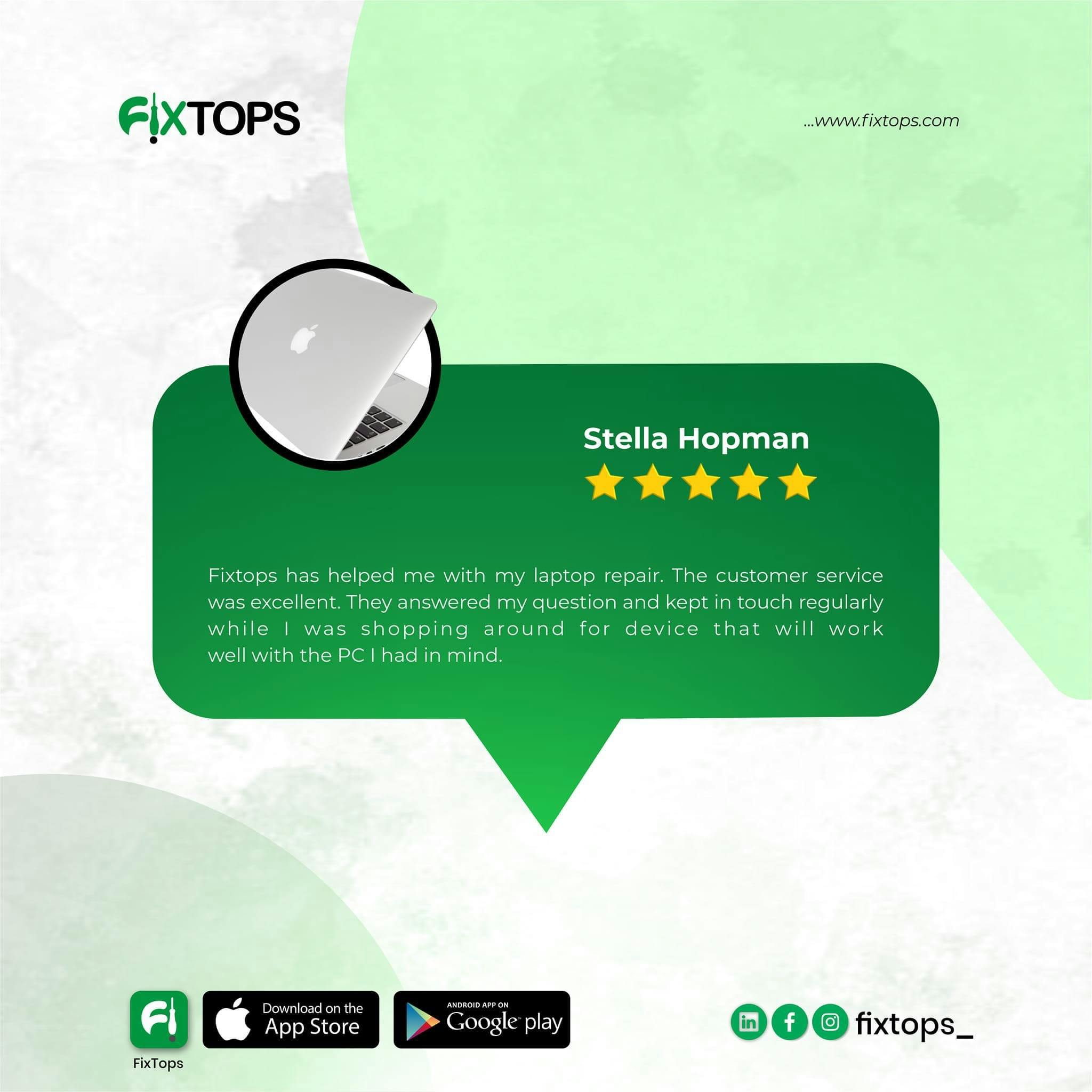 Fixtops AI diagnostics provide a quick first layer of support, while our network of expert technicians ensures that repairs are completed in a timely manner, no matter where you are.