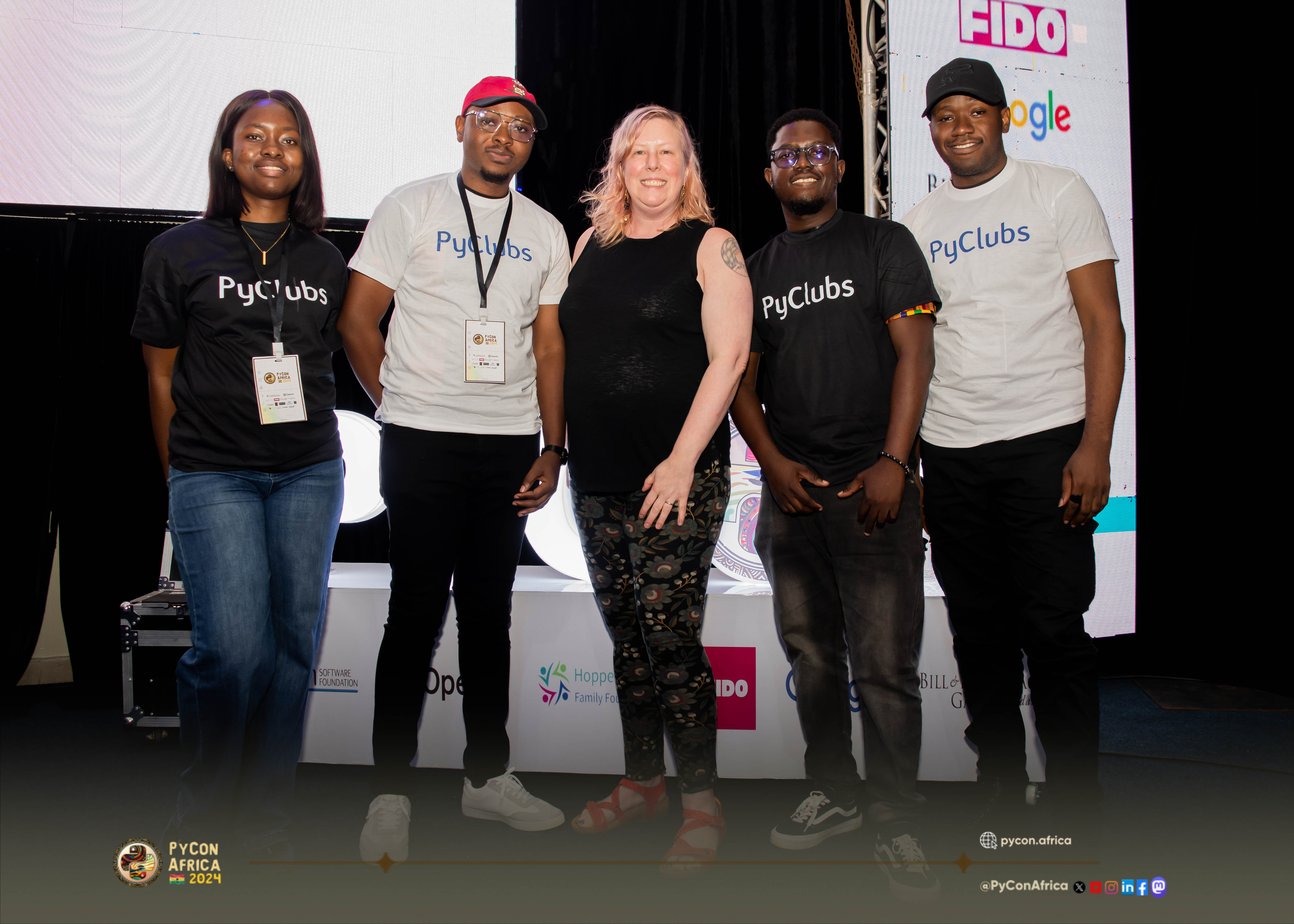 From the left: Dorothy Awuah, Michael Young, Deb Nicholson, Joseph Sowah and Mannie Young