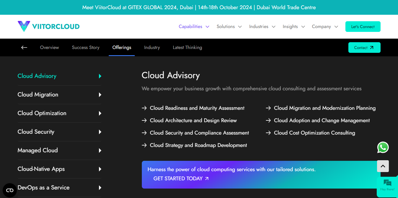 ViitorCloud's cloud computing solutions including DevOps