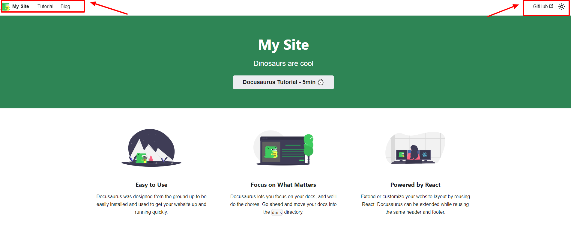 Bootstrapped Docusaurus site