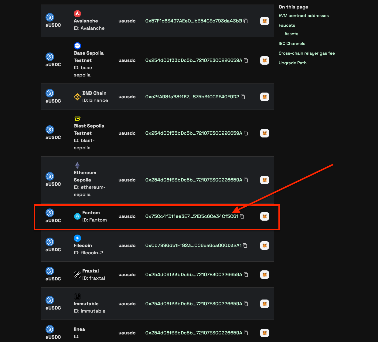 Go to the Axelar documentation here, scroll down to the asset section, and click on the aUSDC contract address on Fantom.