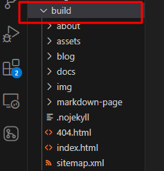 Image showing build folder for deployment