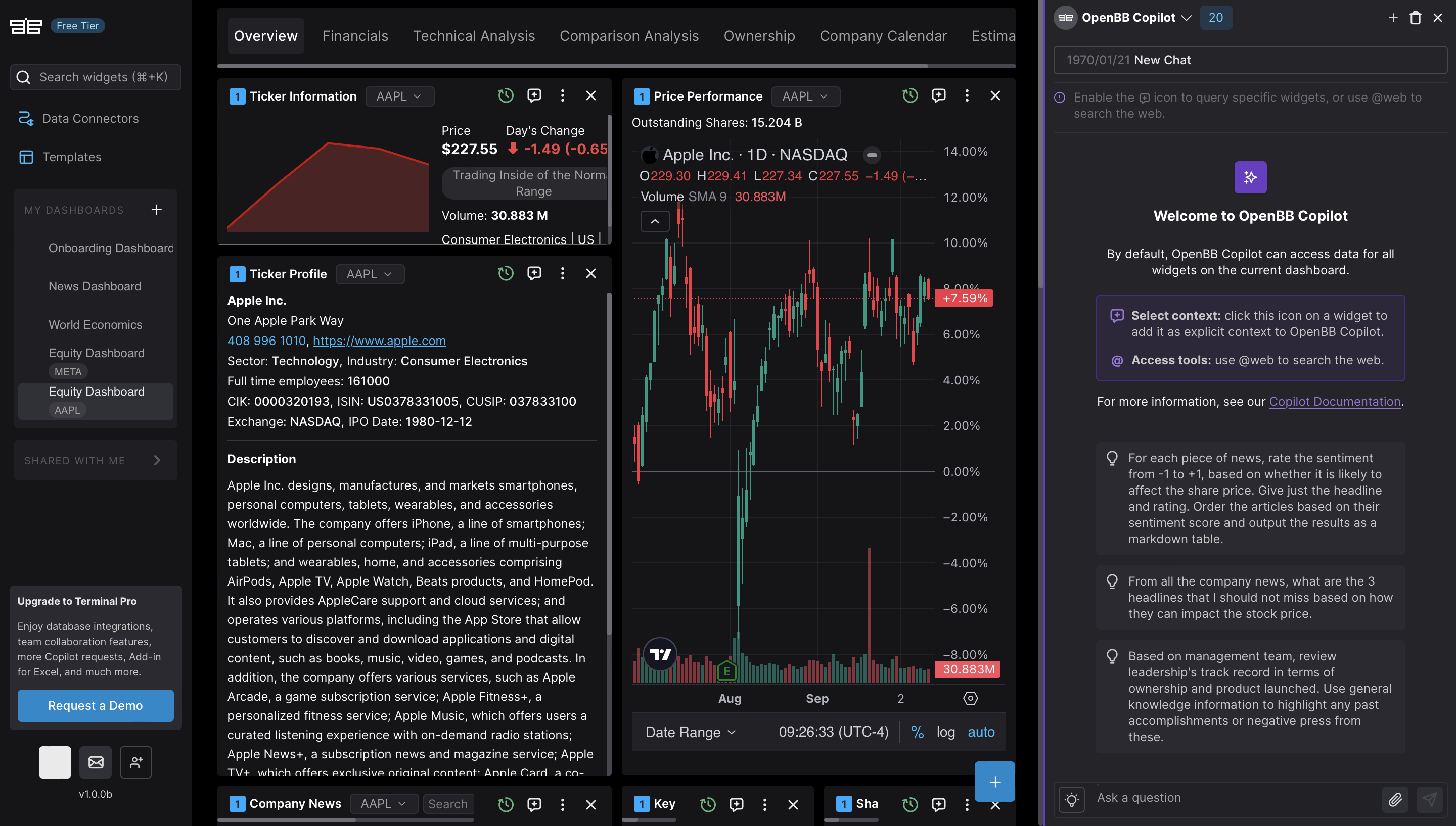 Screenshot OpenBB Terminal