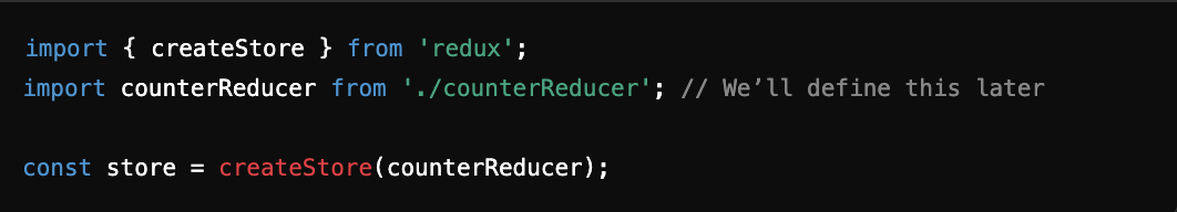 Store for our counter application