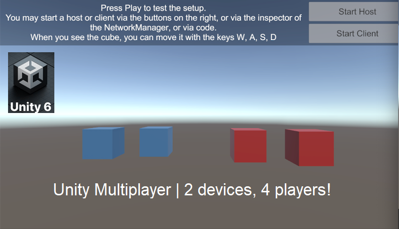 Unity Multiplayer | 2 players per device in a game (simple version)