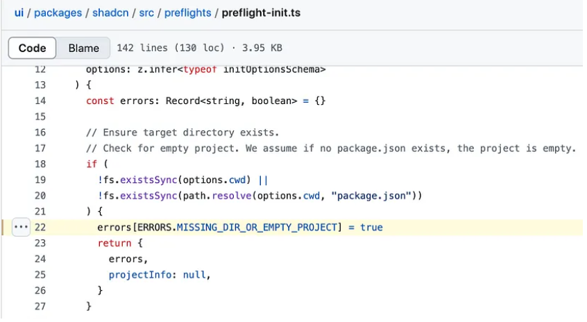 How Shadcn CLI uses error constants to improve code readability