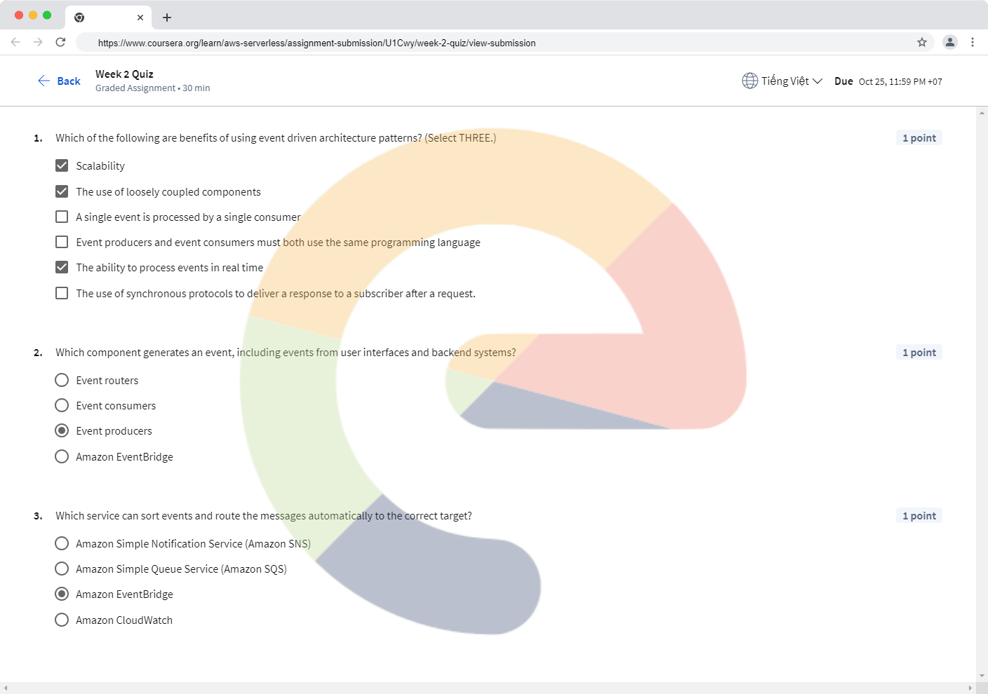 Serverless Architectures on AWS - Week 2 Quiz