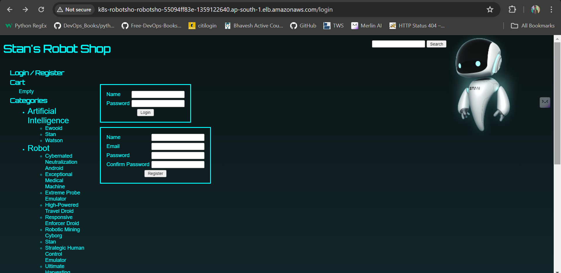 Project Name :- Deploying an E-Commerce three tier application on AWS EKS | 8 microservices and 2 databases.