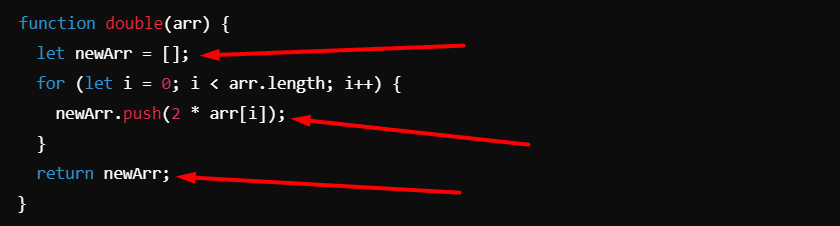 Space complexity of the double function.