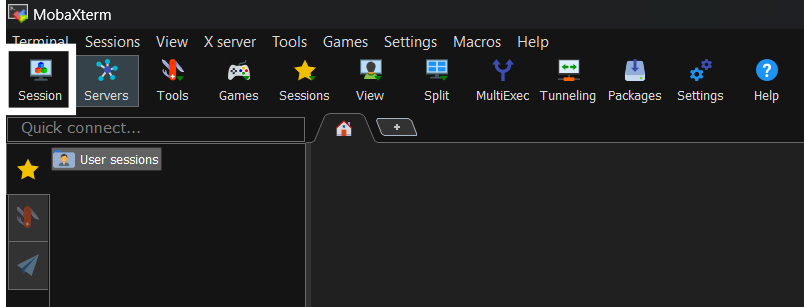 MobaXterm user interface