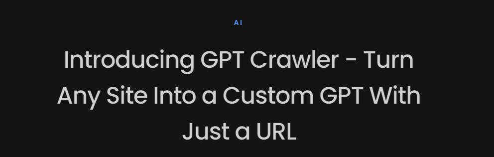 gpt crawler