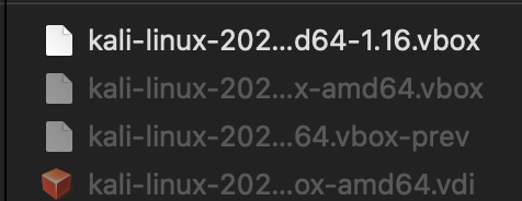 Kali Linux .vbox file