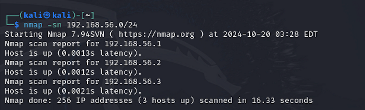 Nmap ping scan