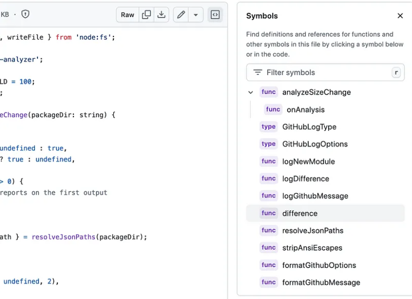 analyzeSizeChange script in tRPC source code