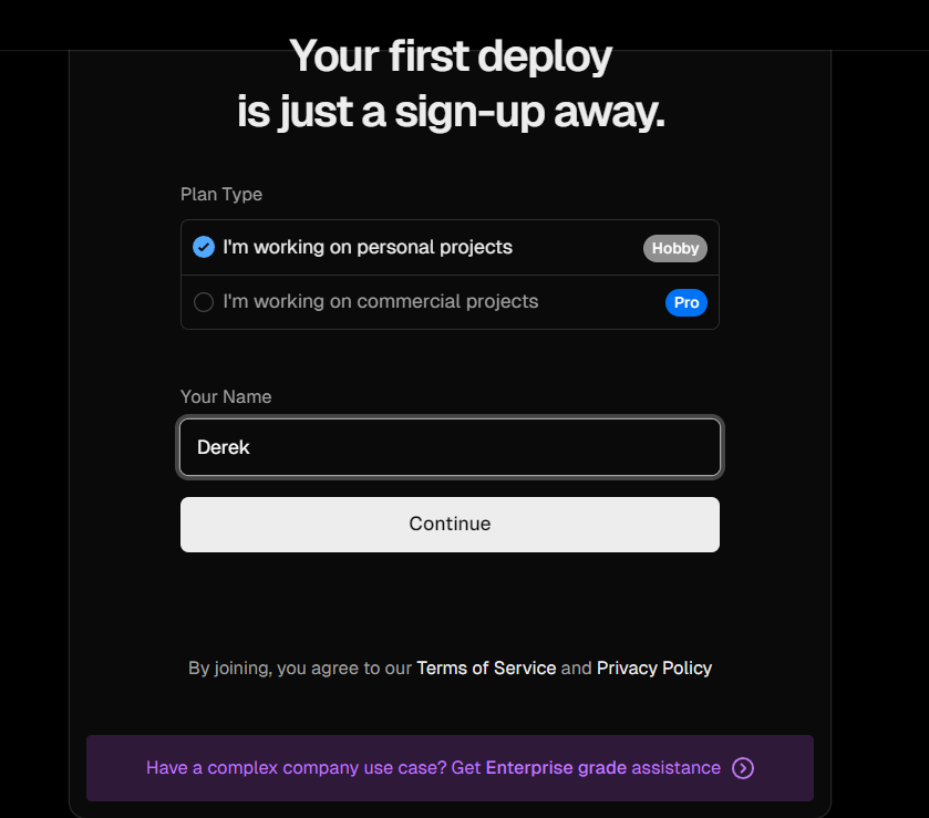 Vercel setup process 