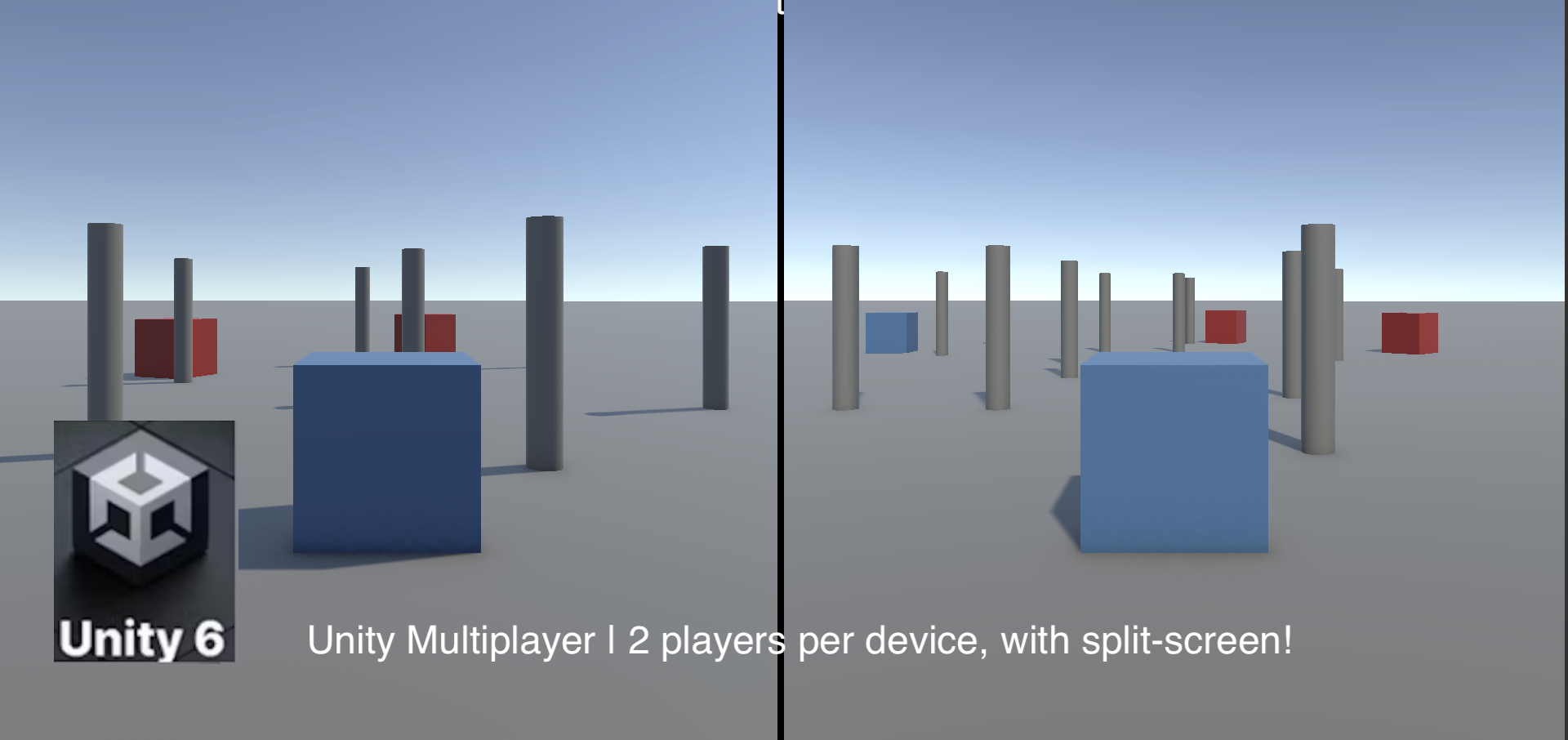 Unity Multiplayer | 2 players per device in a game (Pt. 2, simple split-screen)