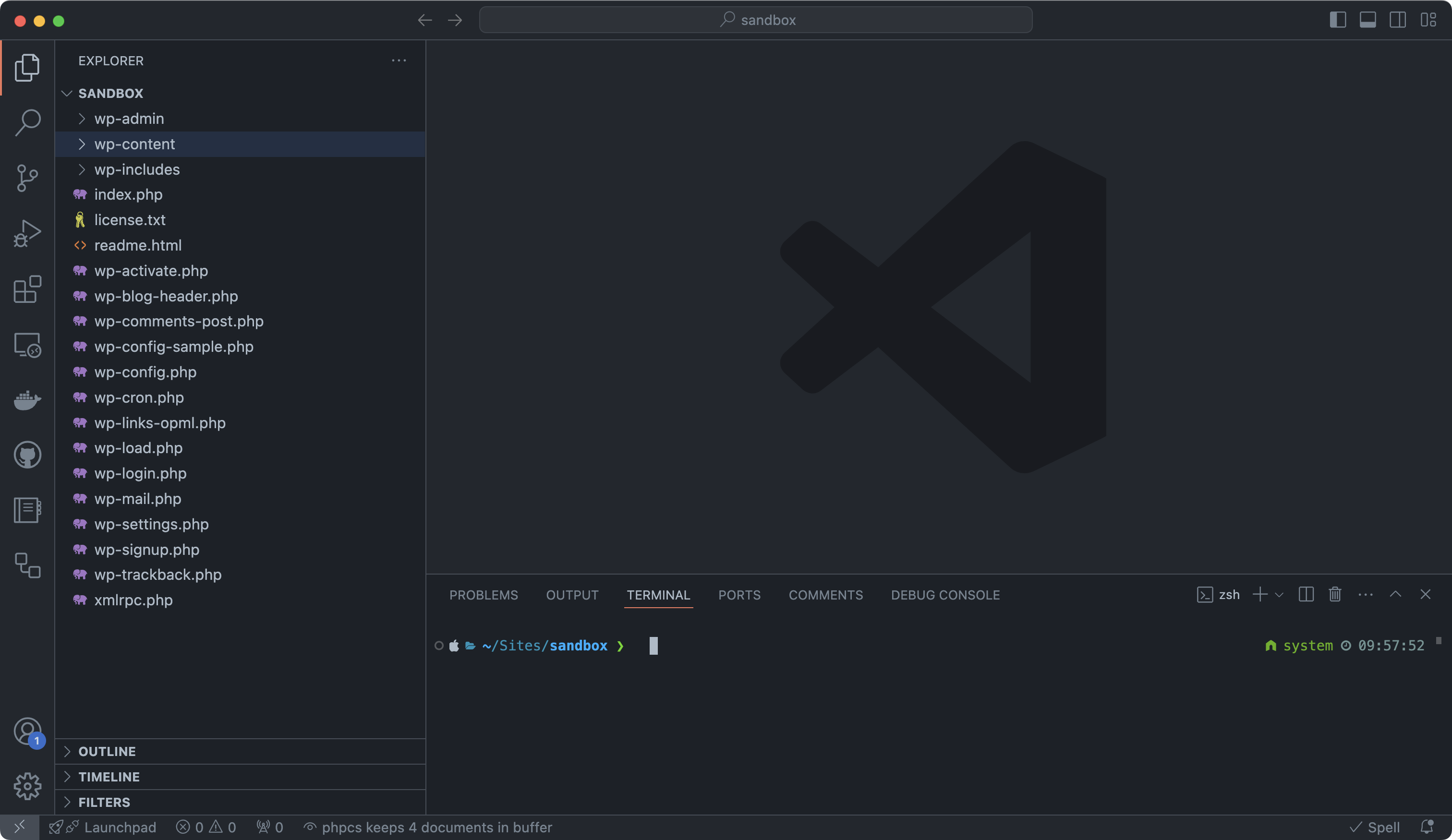 VS Code with the Integrated Terminal