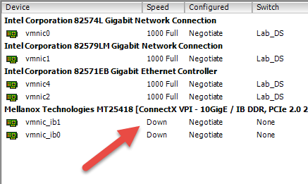 vCenter Connection "Down"