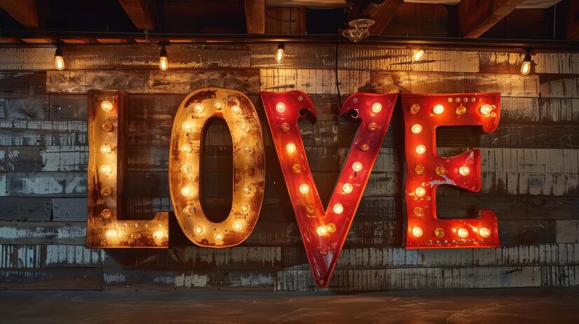 Spell Out Love with Marquee Letter Lights for an Enchanting Wedding