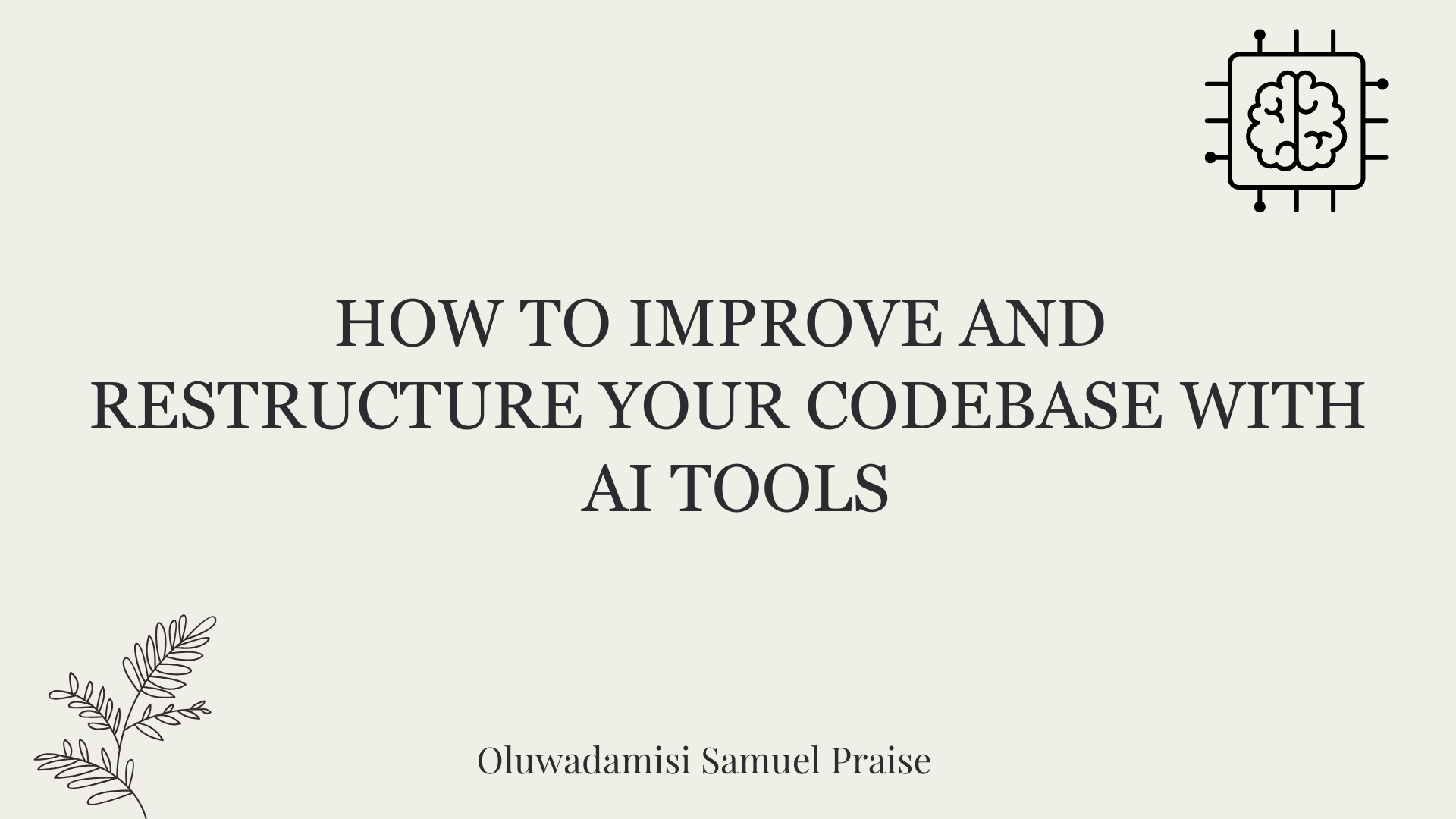 How to Revive and Restructure Codebase with AI