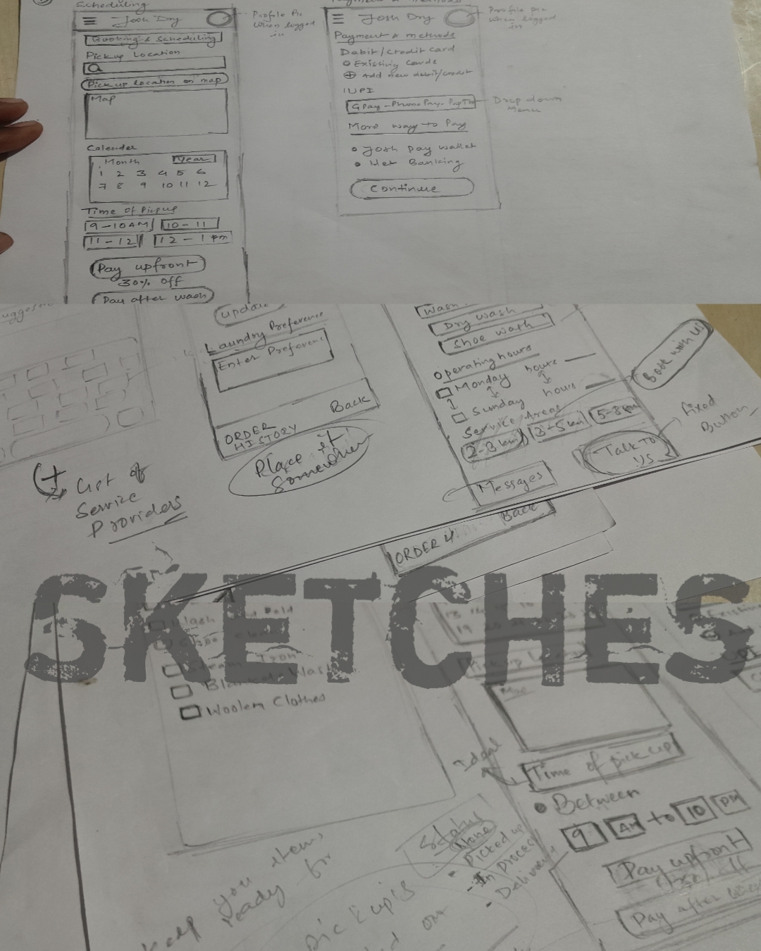 Sketches in UiUx Design