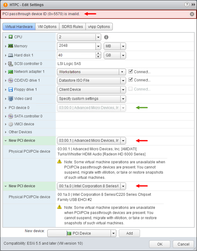 HTPC VM Passthrough Web Client Error