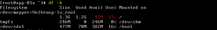 Figure-3 Checking available space on disk