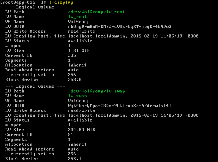 Figure-6 Show all logical volumes