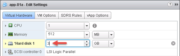 Figure-7 Edit Settings for VM